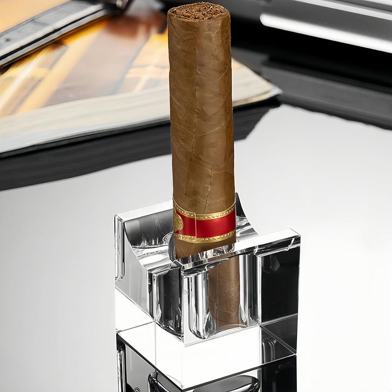 NIKILOONG Cigar Stand Crystal Glass Portable Cigar Rest Outdoor and Indoor Holder (Transparent) - Image 3